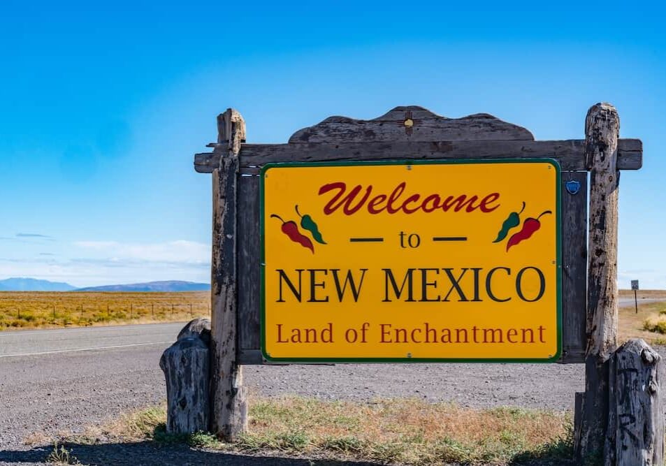 Welcome to New Mexico Sign near the Colorado - New Mexico state border